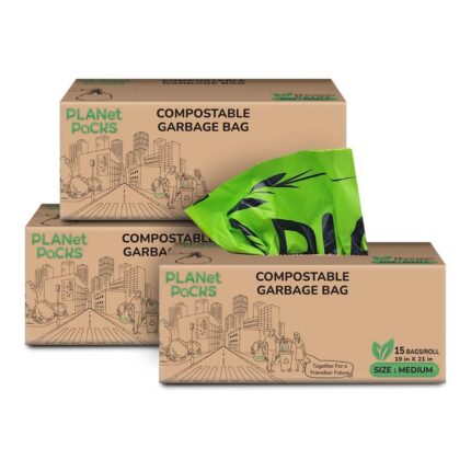 Compostable Garbage Bags - Medium (19*21 inches) - Pack of 3